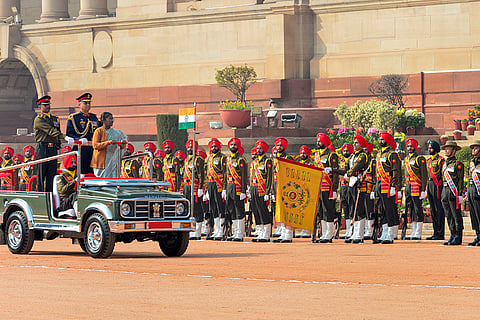Ceremonial change-over of Army Guard Battalion