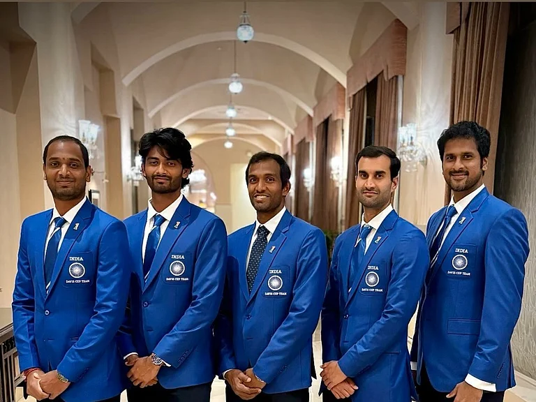 Indian Tennis team in Pakistan for Davis Cup 2024. - X/ @IndTennisDaily