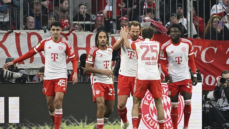 Bayern stayed two points behind league leader Bayer Leverkusen, which beat Darmstadt 2-0. - Photo - AP