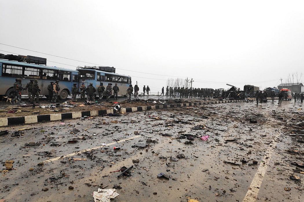 AP : Pulwama suicide attack spot near Lethpora in south Kashmir |