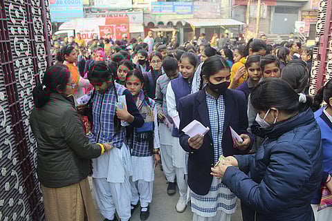 Student appear for board exams in Meerut