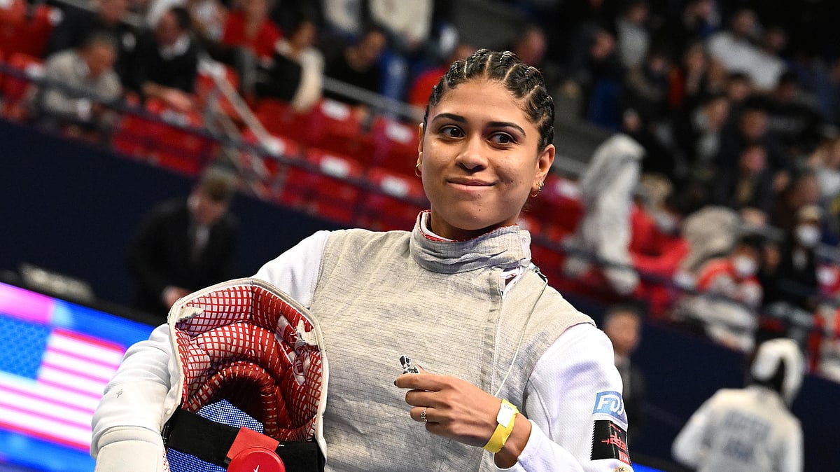 Photo Courtesy: X/ @ffescrime : French fencer Ysaora Thibus.