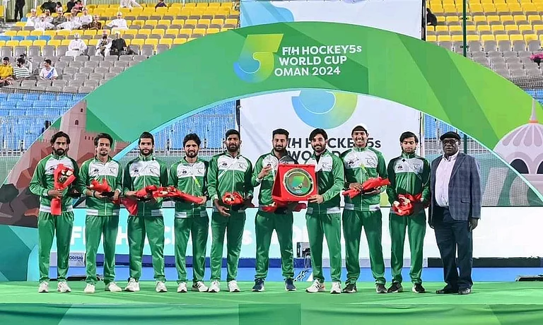 Pakistan Hockey team at the FIH Hockey5s World Cup 2024 in Oman - X/ @Aafaqahmad56