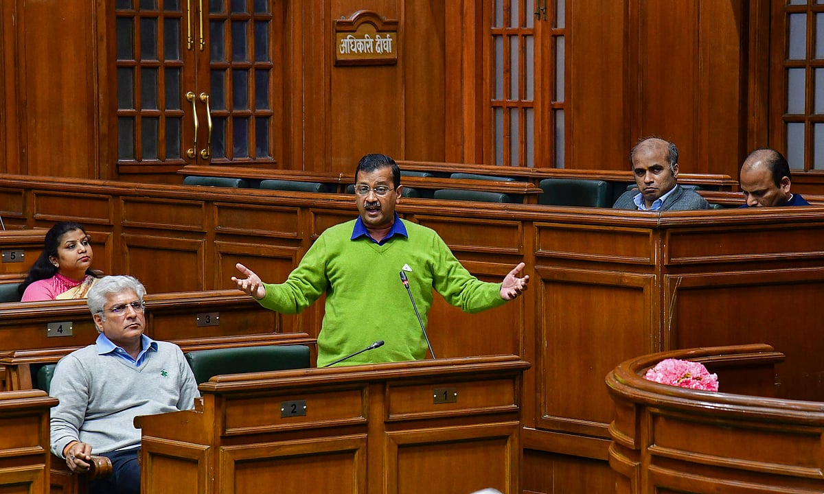 PTI : File photo CM Kejriwal, who is also the AAP convenor, speaking at Delhi assembly 