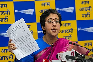 | Photo: PTI/Shahbaz Khan : ED raids are nothing but an attack on Kejriwal, claims Atishi