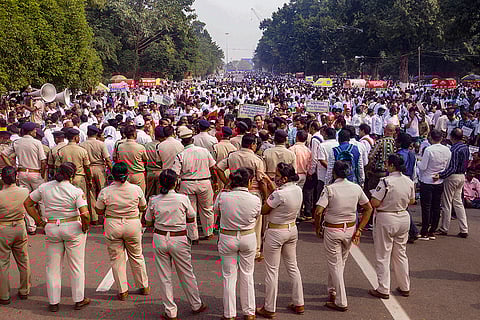 Protest outside Odisha Assembly
