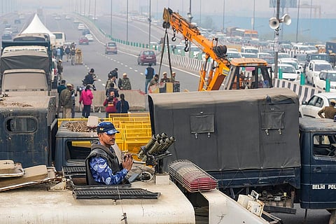 Farmers march: Security at Delhi border