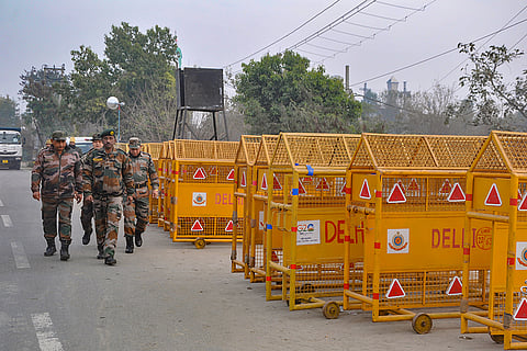 Security at Delhi Haryana Singhu border