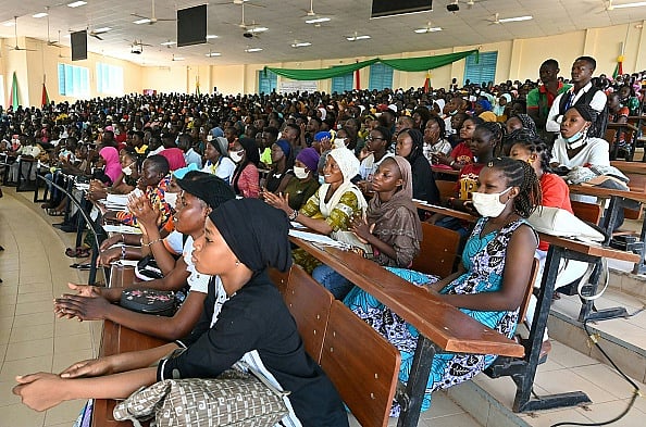 Students attend the teacher's lesson at the town's high school on November 17, 2023, in Balltilaye, Senegal - (Photo by Manuel Medir/Getty Images)
