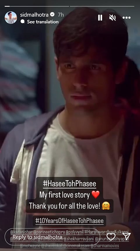 Sidharth Malhotra on 'Hasee Toh Phasee' turning 10