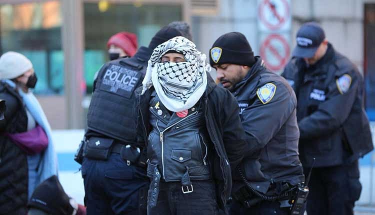 66th Grammy Awards: Pro-Palestine Protesters Try To Disrupt Grammy Arrivals Amid Rain