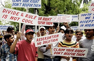 Getty Images : Indian medical students participate in anti-reservation protests in New Delhi in 2006 (representative image).