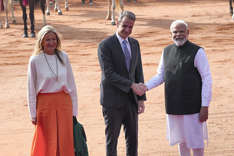 PM Modi with Greek PM Kyriakos Mitsotakis