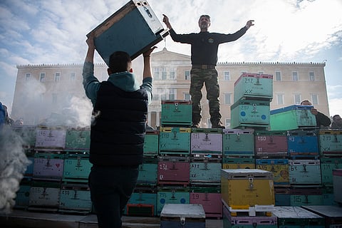 Beekeepers demonstration in Greece