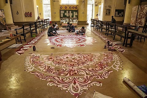 Saraswati Puja preparations in Kolkata