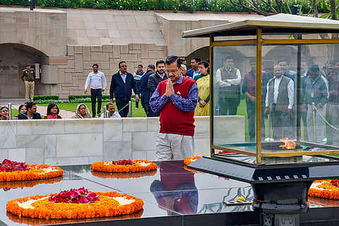 Arvind Kejriwal at Rajghat