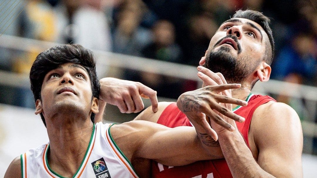 Photo: X/ @FIBAasiacup : India and Iran competed in the FIBA Asia Cup Qualifiers.