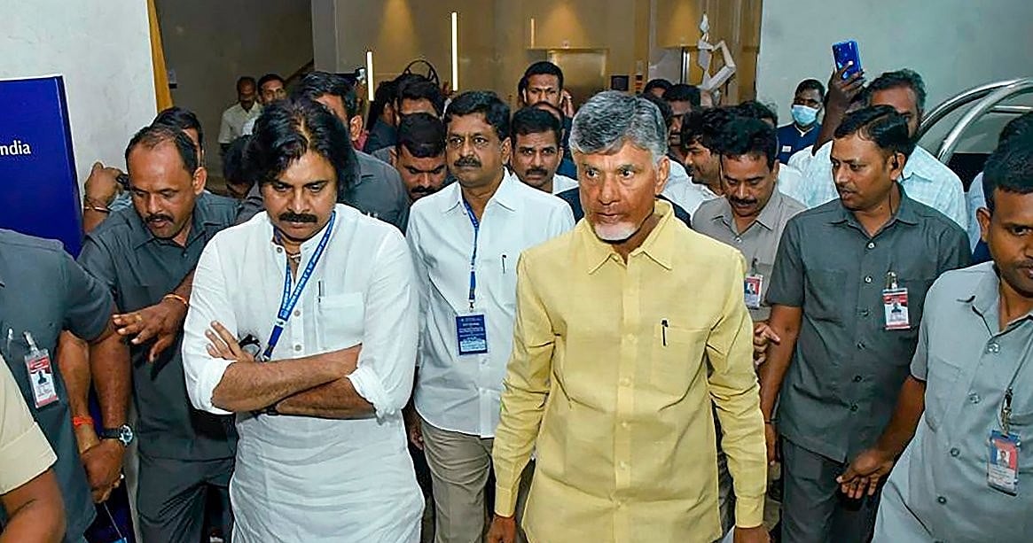 TDP leader N Chandrababu Naidu and Janasena chief Pawan Kalyan 