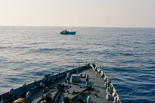 INS Sunayna Rescues Fishing Vessel Stranded Off Kochi Coast Without Food, Fuel