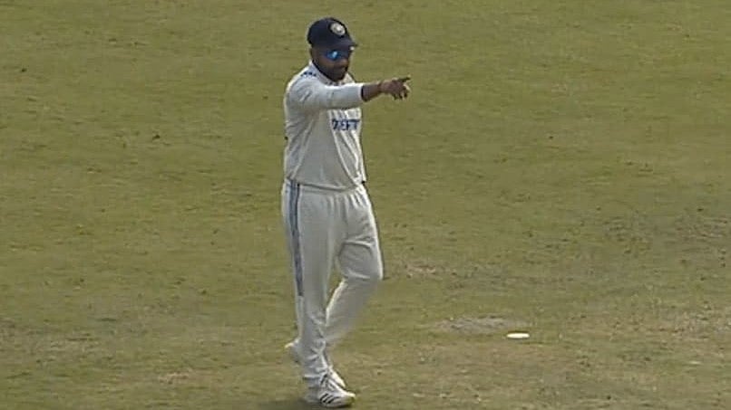 Rohit Sharma on the field on day 3 of the fourth Test. - JioCinema Screengrab