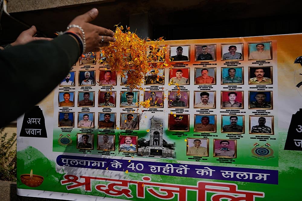 Photo: AP Photo/Channi Anand : Pulwama Terror Attack Anniversary