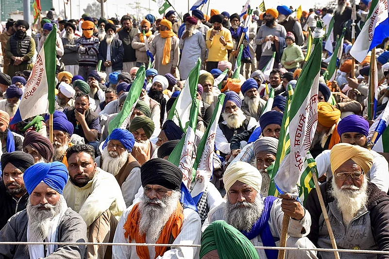 Farmers protest at Shambhu Border