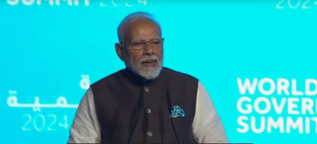 PTI : PM Modi addresses the World Governments Summit in Dubai. 