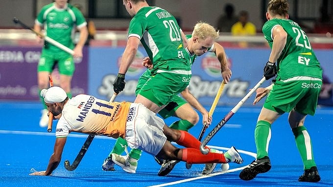 (Photo: X|FIH) : Action from India Vs Ireland FIH Hockey Pro League 2023-24 match, February 15, Friday. 