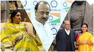sunetrapawar.com and X/@AjitPawarSpeaks and @PawarSpeaks
: L to R: Ajit Pawar's wife Sunetra | Ajit Pawar | Sharad Pawar and Supriya Sule