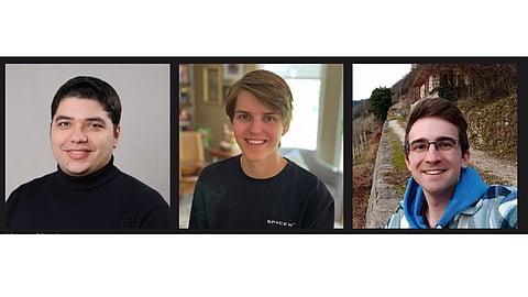 Youssef Nader (L), Luke Farritor (C) and Julian Schilliger (R).