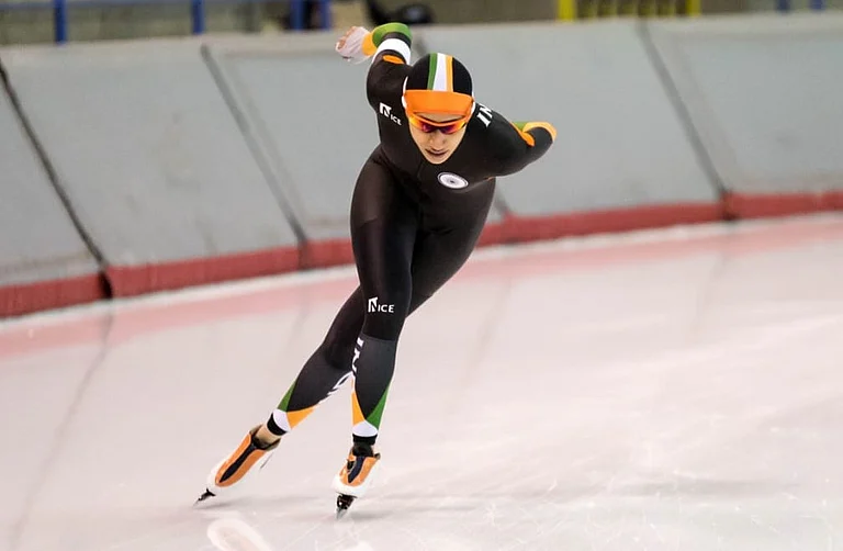 Shruti Kotwal, 32, is India’s first professional ice speed skater. - Photo: SAI