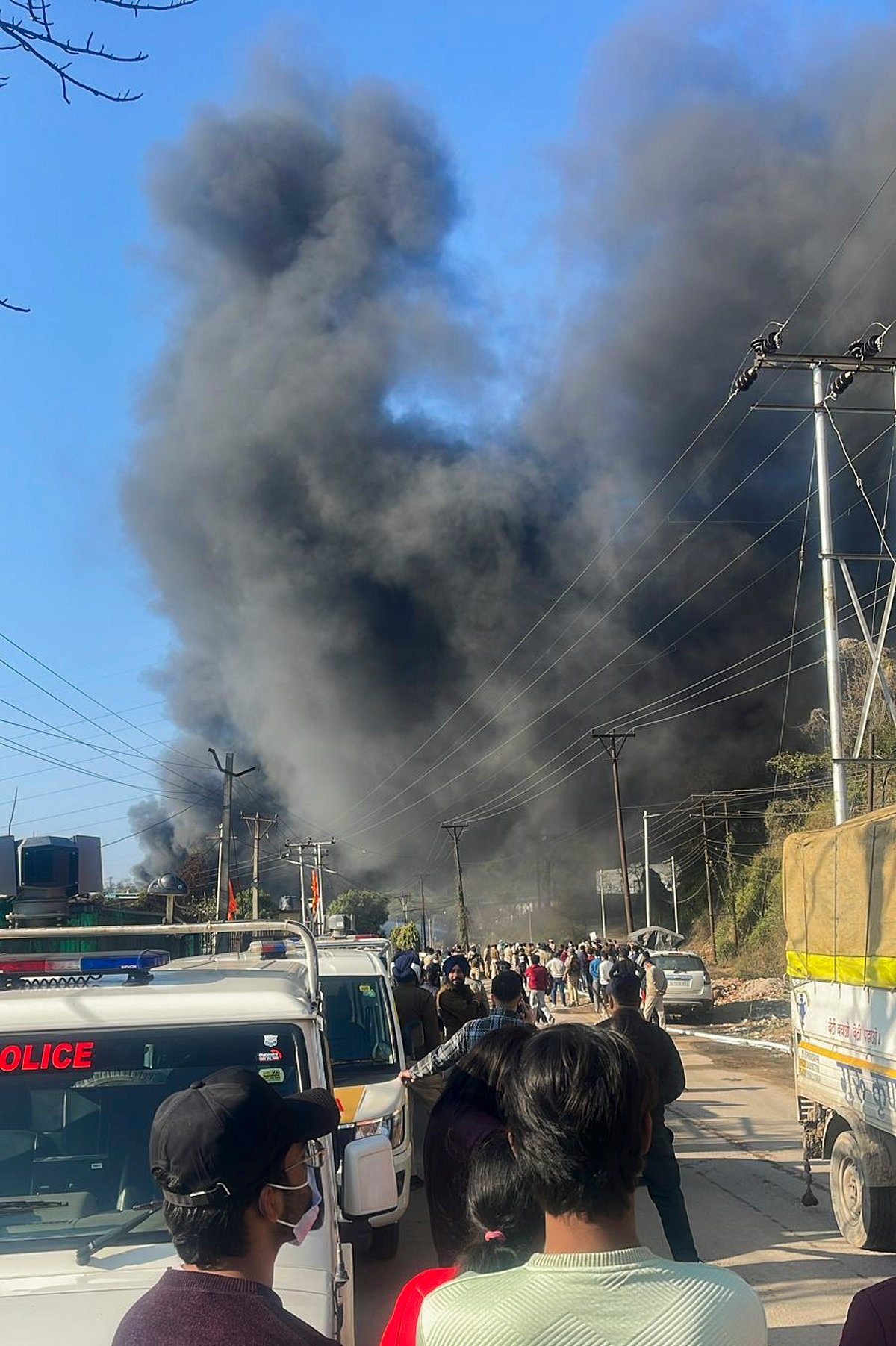 PTI : A massive fire at NR Aroma’s perfume factory in Solan.