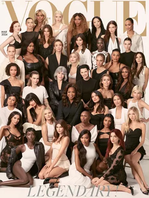 British Vogue Cover with 40 Iconic Women