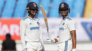AP/Ajit Solanki : Shubman Gill (left) and Yashavi Jaiswal have put on an unbeaten 155-run partnership for the second wicket.