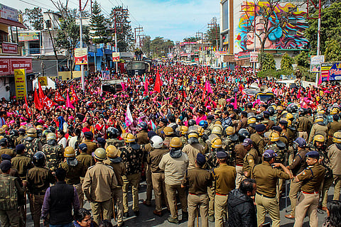 Anganwadi workers protest