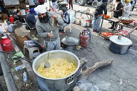 Farmers protest at Shambhu Border