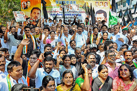 Congress protest against Central Government in Chennai
