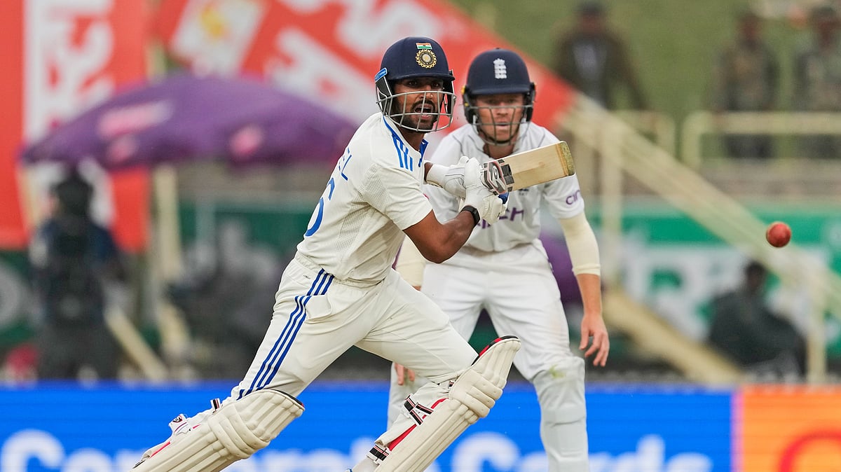 Dhruv Jurel plays a shot on the second day of the fourth Test match between England and India in Ranchi. - AP Photo/Ajit Solanki