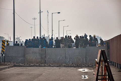 Farmers march: Security at Haryana border