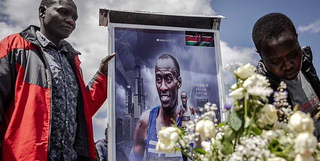 Photo Courtesy: X/ @runnersworld : Funeral of Kelvin Kiptum in Kenya.