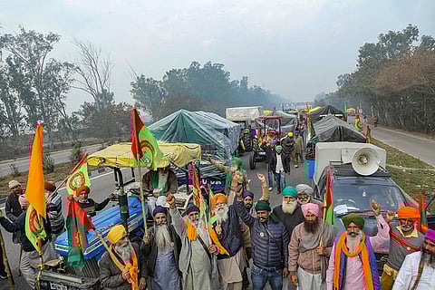 Farmers march: Farmers at Punjab border