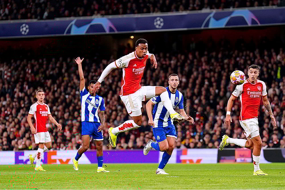 | Photo: Zac Goodwin/PA via AP : UEFA Champions League 2023-24: Arsenal vs Porto