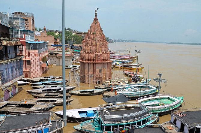 PTI : The view of Varanasi along Ganga river |