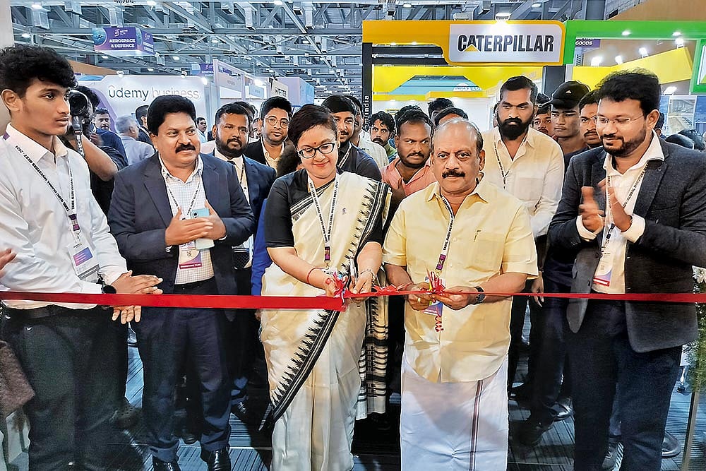 Minister for Micro, Small and Medium Enterprises Thiru. T.M. Anbarasan at the Tamil Nadu Global Investors Meet 2024.