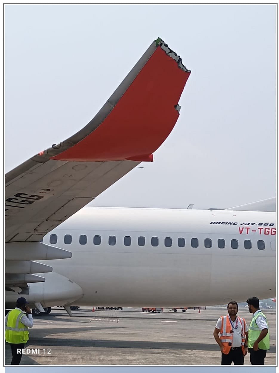 X/@pooja_news : Visual from the accident at Kolkata Airport on Wednesday |