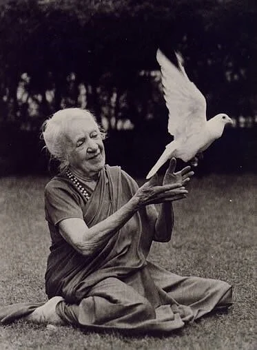 Indra Devi with a Dove