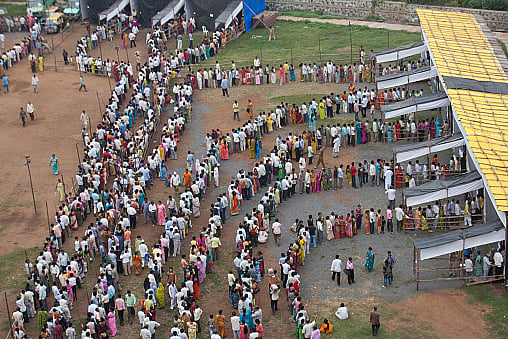 stock photo : Voters in queue polling station, Mumbai, Maharashtra, India, Asia (Representational Photo)