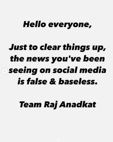 Raj Anadkat's Instagram story