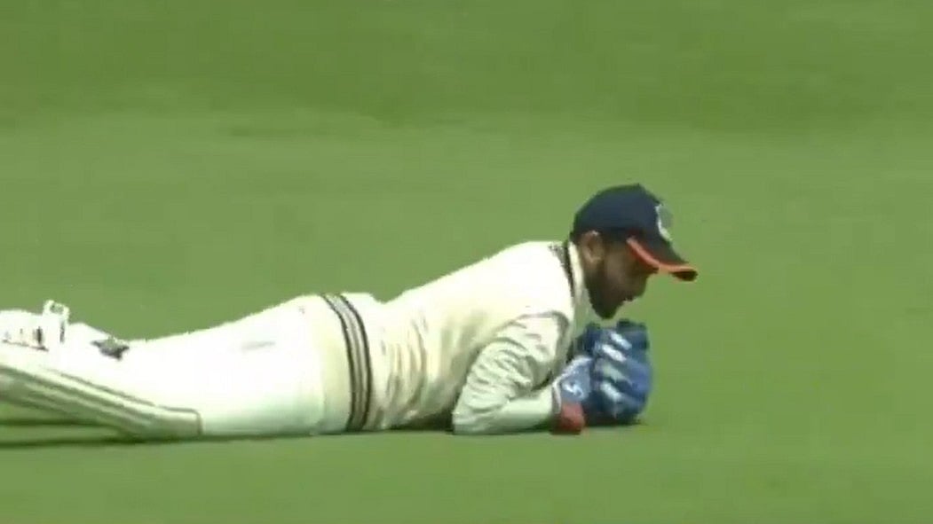 The ball rolled out of wicketkeeper Aaradhya Yadav’s gloves before he could complete the catch. - Screengrab