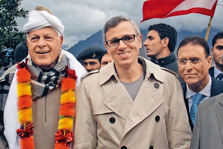 Farooq Abdullah and Omar Abdullah - Photo: Waseem Andrabi